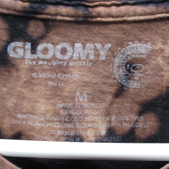 Gloomy Grizzly Bear Graphic Shirt Anime Acid Wash - Picture 3 of 4